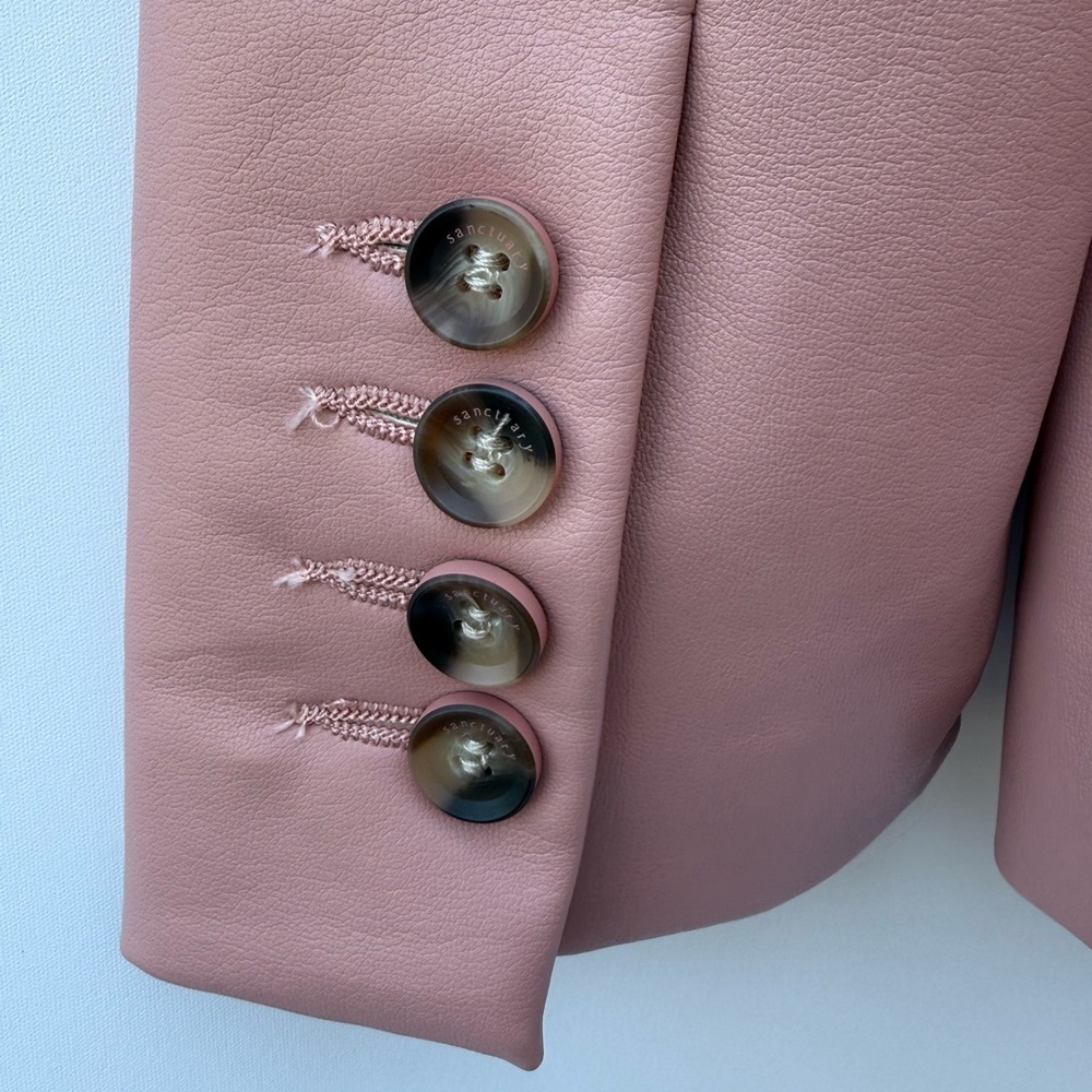 Sanctuary Faux Leather Blazer Jacket Corset Back Tie Pink Women’s XS - Picture 8 of 16